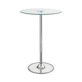 Coaster Thea LED Bar Table Chrome and Clear Model 122400